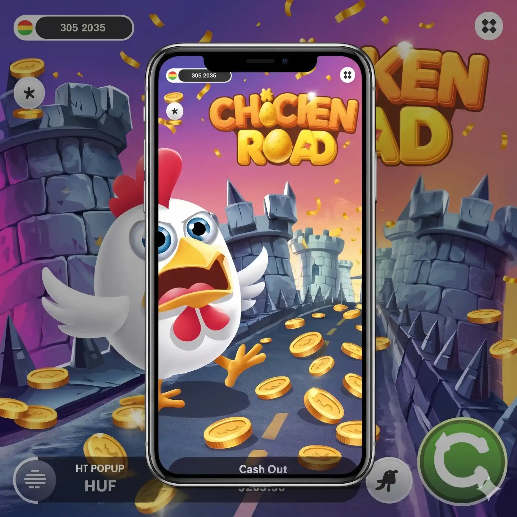 Chicken Road in der QuickWin Casino-App auf Android